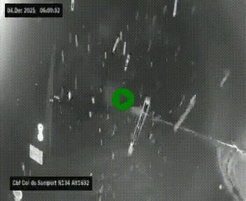 Webcam au col du Somport, côté français, sur la N134, dans les Pyrénées, en direction de l'Espagne, à 1632 mètres d'altitude