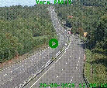 Caméra routière sur l'autoroute A20 à Bessines-sur-Gartempe. Vue orientée vers Paris