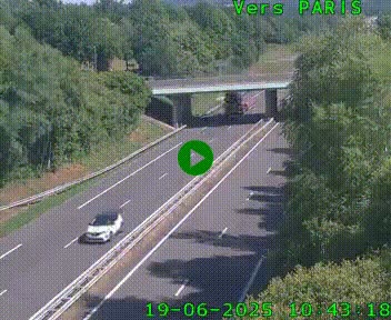 Caméra routière sur l'autoroute A20 au nord de Limoges, à la jonction avec la N520. Vue orientée vers Paris