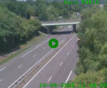 Caméra routière sur l'autoroute A20 au nord de Limoges, à la jonction avec la N520. Vue orientée vers Paris
