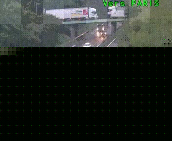 Caméra routière sur l'autoroute A20 au nord de Limoges, à la jonction avec la N520. Vue orientée vers Paris