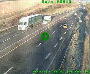 Caméra routière sur l'autoroute A20 à Saint-Hilaire-Bonneval, au sud de Limoges. Vue orientée vers Paris