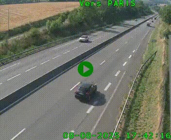 Caméra routière sur l'autoroute A20 à Saint-Hilaire-Bonneval, au sud de Limoges. Vue orientée vers Paris