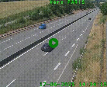 Caméra routière sur l'autoroute A20 à Saint-Hilaire-Bonneval, au sud de Limoges. Vue orientée vers Paris