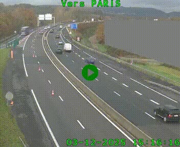 Caméra routière sur l'autoroute A20 à Brive-la-Gaillarde, à la jonction avec l'A89. Vue orientée vers Paris