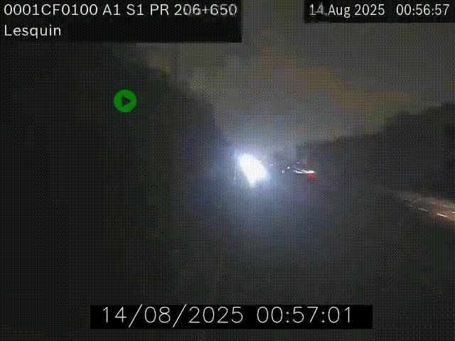 Webcam autoroute A1 à hauteur de Lesquin. Vue orientée vers Lille