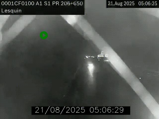 Webcam autoroute A1 à hauteur de Lesquin. Vue orientée vers Lille