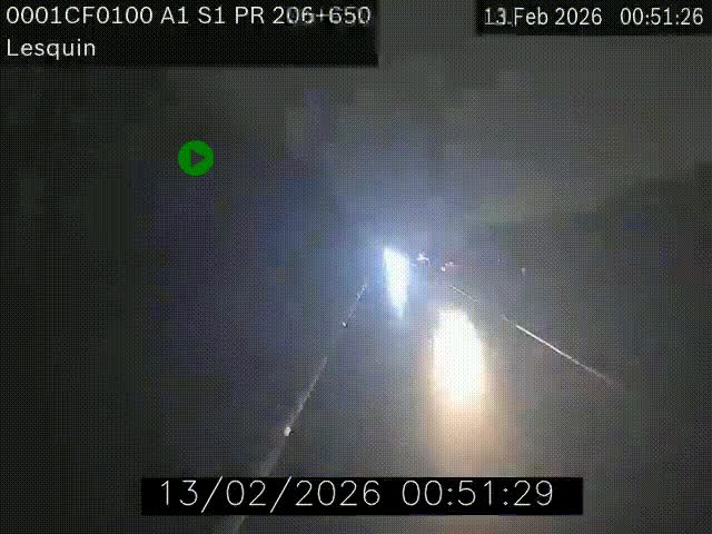 Webcam autoroute A1 à hauteur de Lesquin. Vue orientée vers Lille