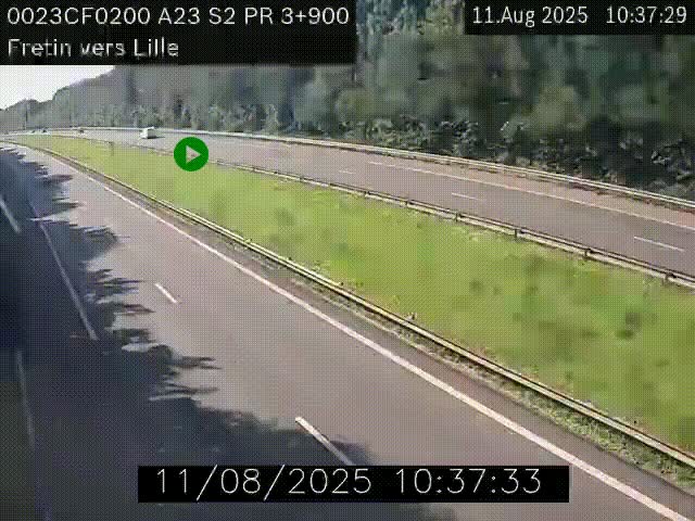 Webcam autoroute A23 à hauteur de Fretin. Vue orientée vers Lille