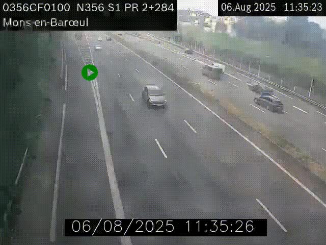 Webcam à l'entrée de Lille en direction du périphérique, à proximité de Mons-en-Baroeul sur la N356