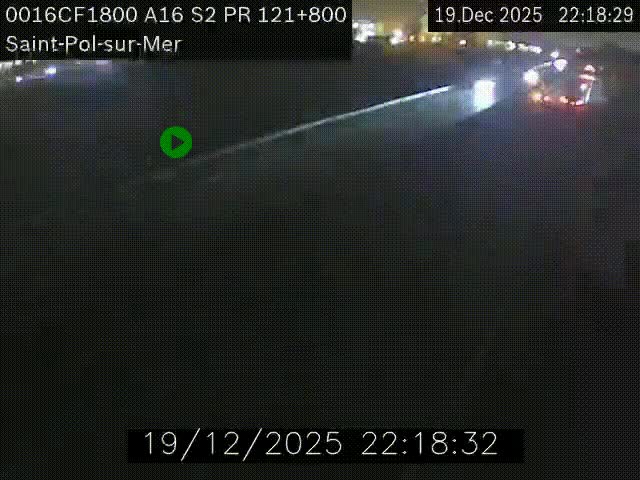Webcam autoroute A16 à proximité de Dunkerque, à hauteur de la sortie Saint-Pol-sur-Mer. Vue orientée vers Calais