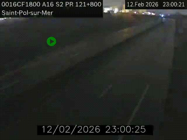 Webcam autoroute A16 à proximité de Dunkerque, à hauteur de la sortie Saint-Pol-sur-Mer. Vue orientée vers Calais
