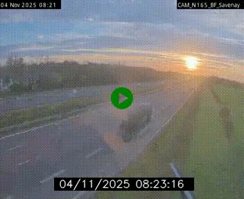 Webcam sur la N165 à hauteur de Savenay, au nord-ouest de Nantes en direction de la Bretagne