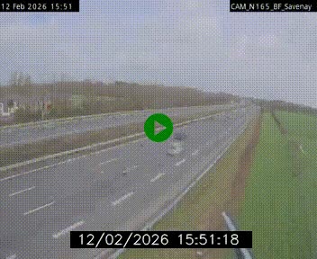 Webcam sur la N165 à hauteur de Savenay, au nord-ouest de Nantes en direction de la Bretagne
