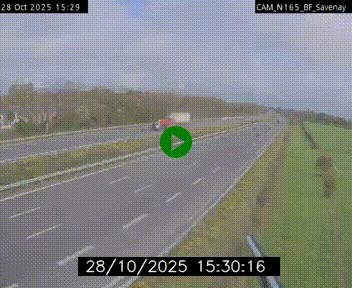 Webcam sur la N165 à hauteur de Savenay, au nord-ouest de Nantes en direction de la Bretagne