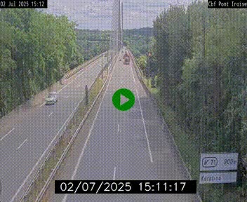 Webcam sur la N165 après le Pont de l'Iroise, à l'entrée de Brest