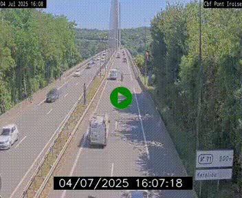 Webcam sur la N165 après le Pont de l'Iroise, à l'entrée de Brest