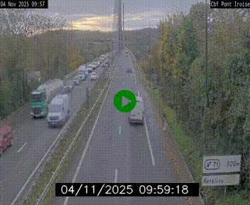 Webcam sur la N165 après le Pont de l'Iroise, à l'entrée de Brest