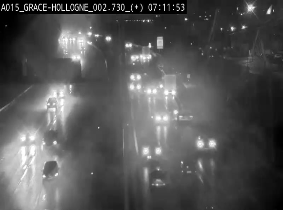 Webcam E42/A15 à Grâce-Hollogne, à proximité de la jonction avec l'A604. Vue orientée vers Namur