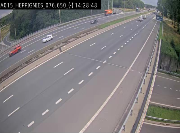 Webcam autoroute Belgique - Heppignies - E42 direction Namur - BK 76.4