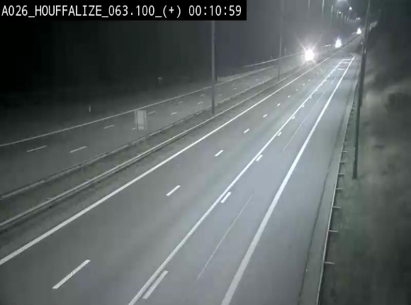 Webcam autoroute des Ardennes (E25/A26) à hauteur d'Houffalize. Vue orientée vers Baraque de Fraiture