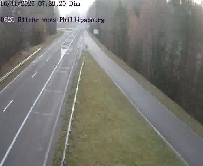 Webcam sur la D620, sur le contournement de Bitche. Vue orientée vers Philippsbourg