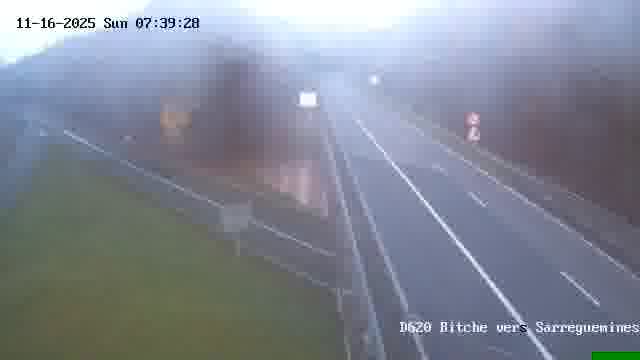Webcam sur la D620, sur le contournement de Bitche. Vue orientée vers Sarreguemines