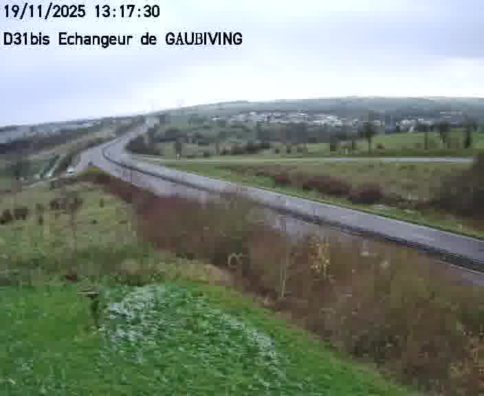 Dispositif d’observation sur D31bis (France) à Gaubiving, en direction de Sarreguemines, offrant une visualisation fiable des conditions de circulation.