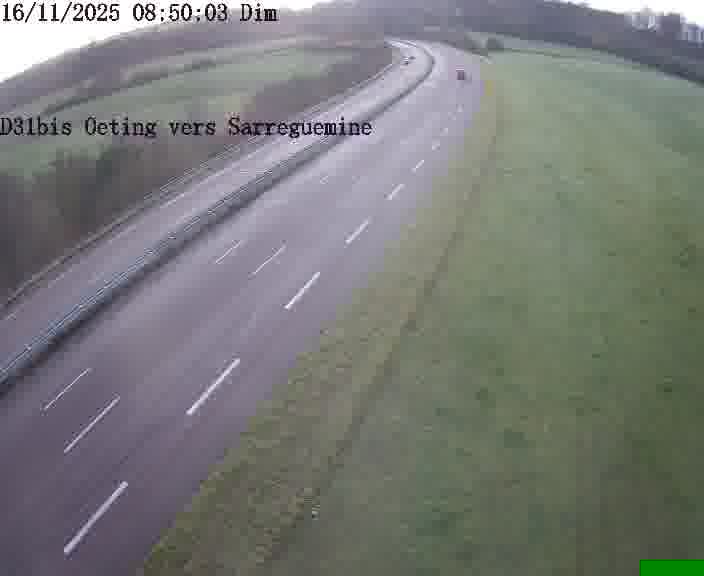 Webcam installée le long de D31bis (France) à Oeting, pointée vers Sarreguemines, utile pour suivre précisément les conditions de trafic.