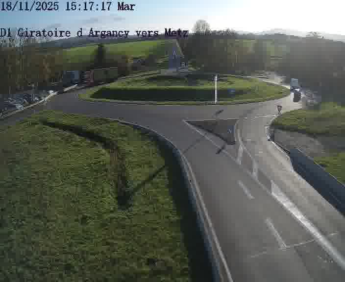 Webcam installée le long de D1 (France) à Argancy, pointée vers Metz, utile pour suivre précisément les conditions de trafic.