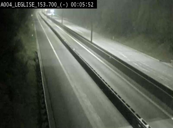 Webcam autoroute A4 (E411-E25) à Léglise, avant la jonction avec la N40. Vue orientée vers Bruxelles