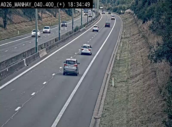 Webcam autoroute A26/E25 à hauteur de Manhay, avant la jonction avec la N651 en direction de Luxembourg - BK 40.4