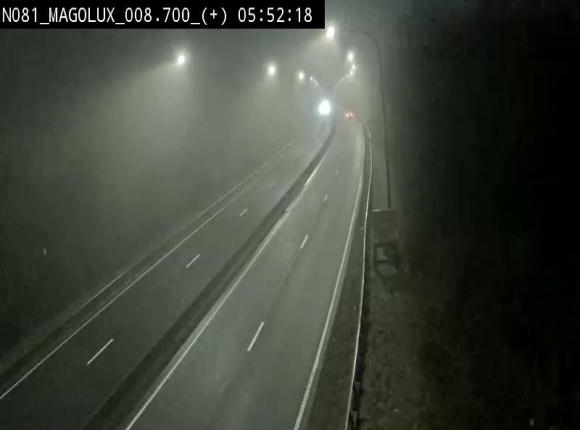 Webcam sur la N81 (E411) à hauteur de la jonction avec la N883. Vue orientée vers Longwy