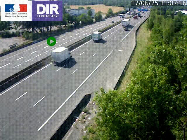 Caméra de circulation à Saint-Priest à la jonction entre l'A43 et l'A46 en direction de Marseille