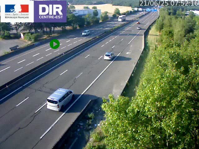 Caméra de circulation à Saint-Priest à la jonction entre l'A43 et l'A46 en direction de Marseille