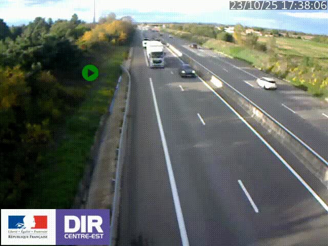 Webcam sur le contournement de Valence, sur la Nationale 7, à la jonction avec la N532, caméra orientée vers Grenoble