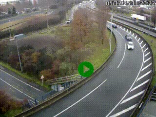 Caméra autoroute à la jonction entre l'A7 et la D301 (Boulevard urbain Sud de Lyon) à Feyzin, au sud de Lyon. Vue orientée vers Mions