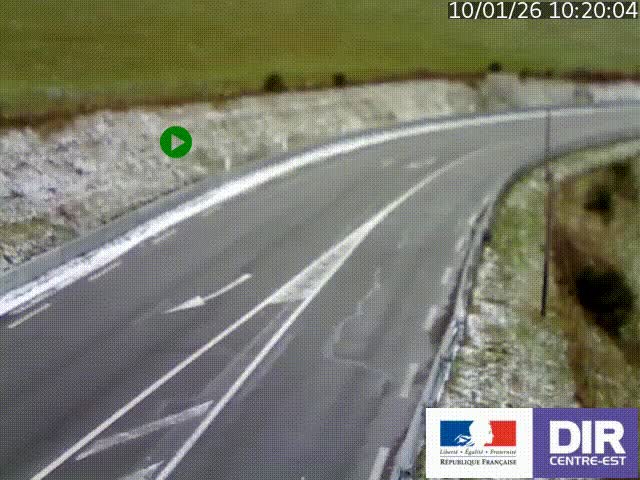 Webcam sur le col Pin Bouchain, vue orientée vers Roanne, en provenance de Lyon sur la nationale 7 (N7)