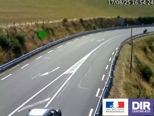 Webcam sur le col Pin Bouchain, vue orientée vers Roanne, en provenance de Lyon sur la nationale 7 (N7)
