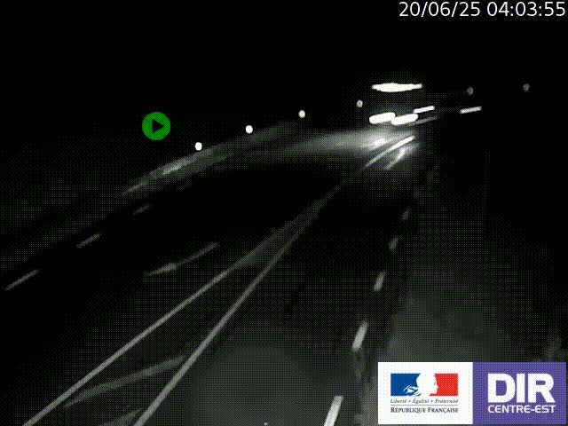 Webcam sur le col Pin Bouchain, vue orientée vers Roanne, en provenance de Lyon sur la nationale 7 (N7)