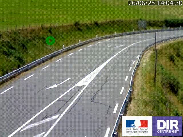Webcam sur le col Pin Bouchain, vue orientée vers Roanne, en provenance de Lyon sur la nationale 7 (N7)