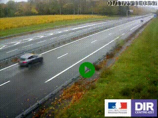 Webcam autoroute sur l'A77 à hauteur de Pouilly-sur-Loire en direction de Nevers