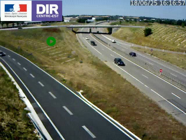 Webcam sur le contournement de Valence, sur la Nationale 7, caméra orientée vers Lyon