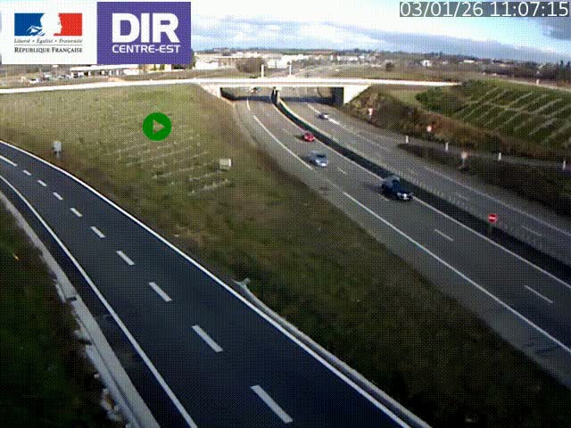 Webcam sur le contournement de Valence, sur la Nationale 7, caméra orientée vers Lyon