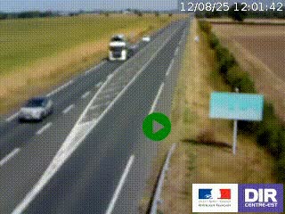 Webcam routière sur la RN7 à hauteur de Toulon-sur-Allier, entre Moulins et Vichy