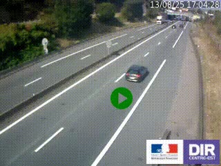 Caméra autoroutière sur l'A47 à hauteur de Givors, a proximité de Lyon. La webcam est orientée vers Lyon