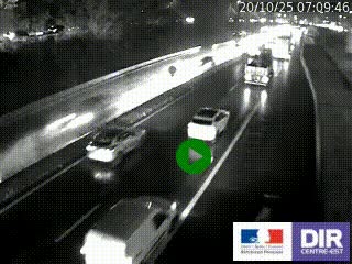 Caméra autoroutière sur l'A47 à hauteur de Givors, a proximité de Lyon. La webcam est orientée vers Lyon