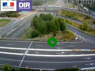Webcam traffic à Grenoble-sud sur l'autoroute A480. Vue orientée vers l'entrée et la sortie de Grenoble