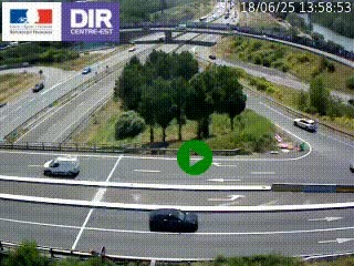 Webcam traffic à Grenoble-sud sur l'autoroute A480. Vue orientée vers l'entrée et la sortie de Grenoble