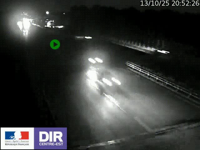 Caméra trafic à la jonction entre l'A46 (Rocade-est de Lyon) et l'A42 à hauteur de Vault-en-Velin en direction de Marseille